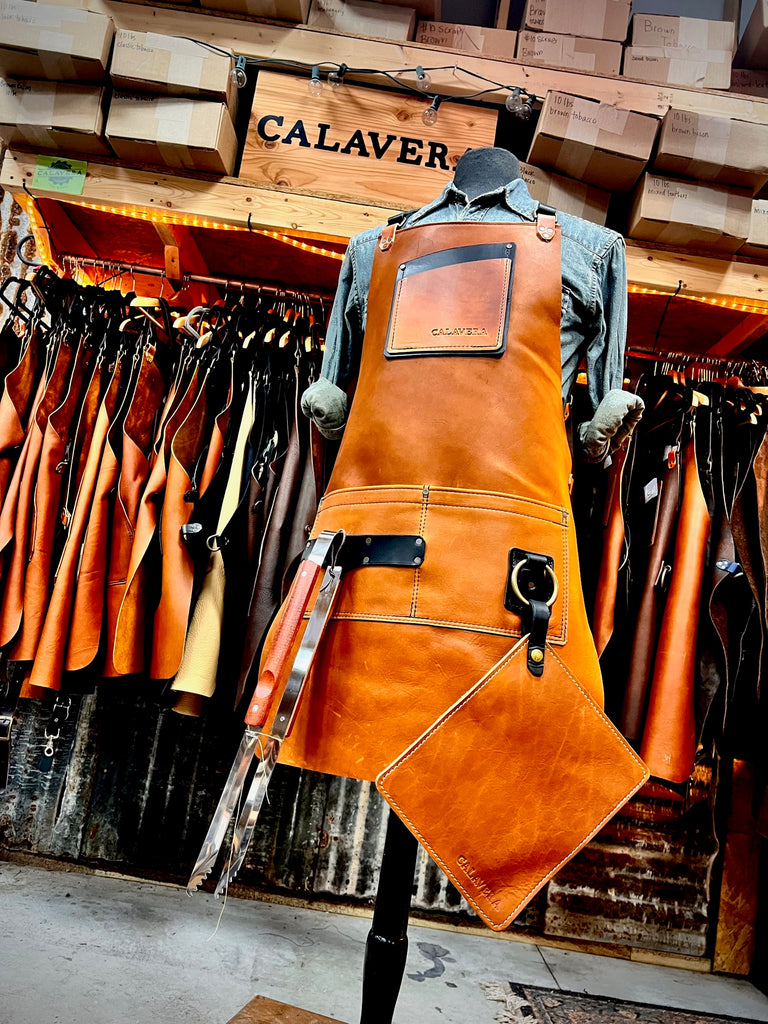 Rugged Leather Work Apron - Tobacco - Pure Classic – Calavera Tool