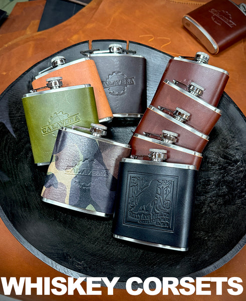 Whiskey Corset - Leather Wrapped Flask