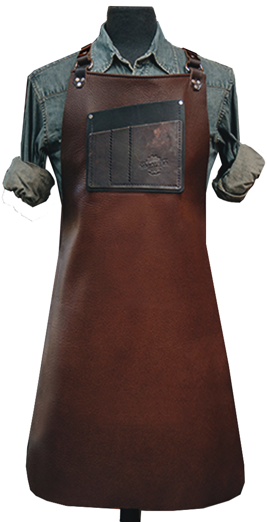 Hand-Dyed Walnut Bison - Leather Work Apron - The Riddering